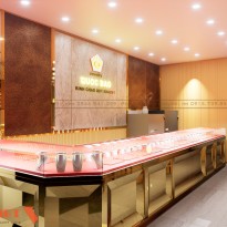 Thiết kế nội thất tiệm vàng Quốc Bảo tại Long An  